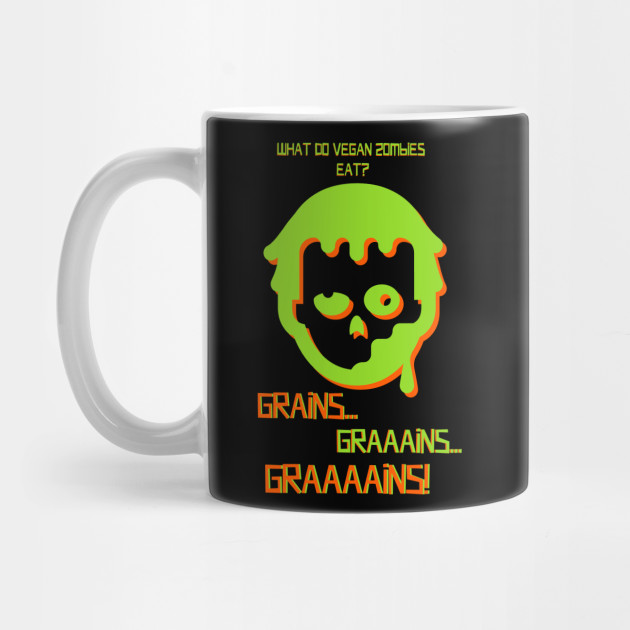 What Do Vegan Zombies Eat? - Vegan Zombie Halloween - Mug | TeePublic AU